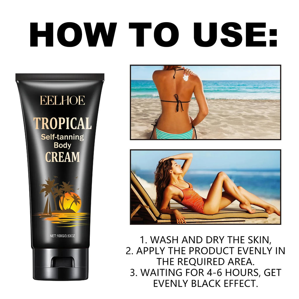 Body Self-Tanning Cream Self Tanner Quick Tanning Accelerator Body Natural Bronzer Dark Wheat Color Moisturizing Fake Tan Cream Oasis Select