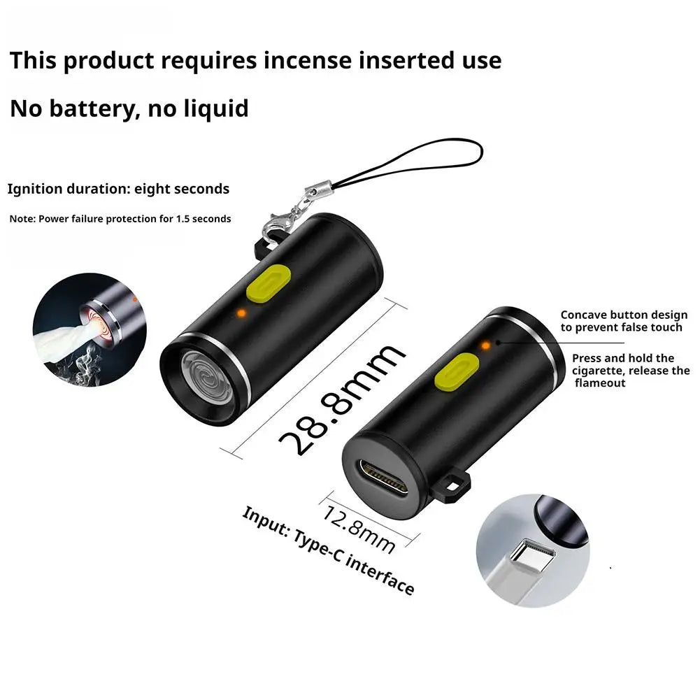 Type-C USB Mini Electric Lighter – Windproof Aluminum Alloy