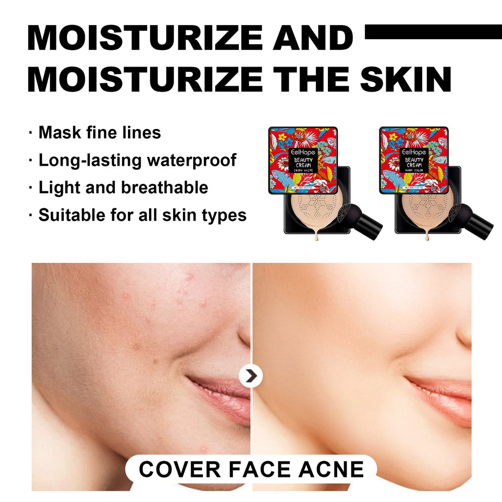 Eelhope Mushroom CC Cream – Waterproof, Oil Control Foundation Air Cushion Foundation Oasis Select