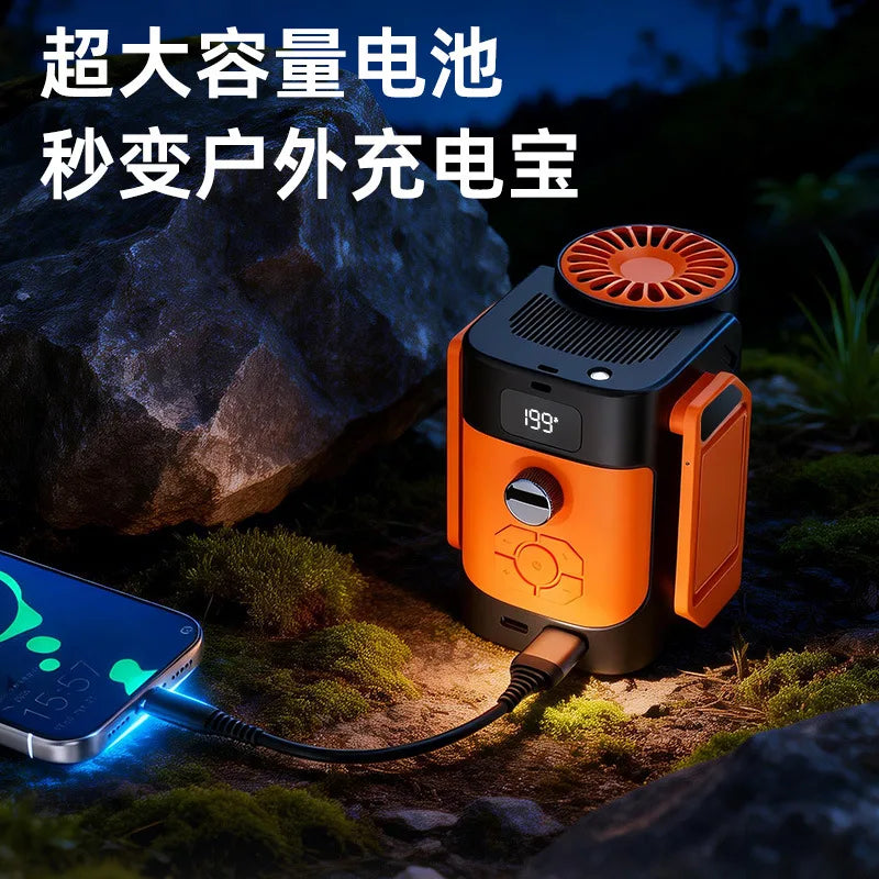 Waist-Mounted Fan with Bluetooth Speaker | Portable 2-in-1