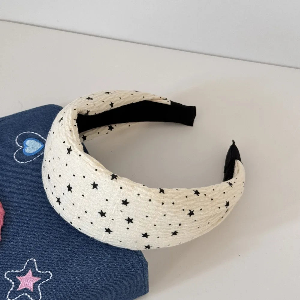 New Polka Dots Headbands Stripes Star Pattern Hair Band Classic Dot Point Grey Series Female Headwear Girl Oasis Select 9