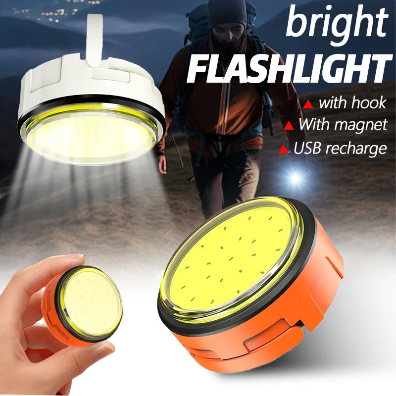 Magnetic COB Work Light Mini Caming Tent Lamp with Hanging Hook 3 Modes Night Light Rechargeable Portable Lamp Outdoor Emergency Oasis Select