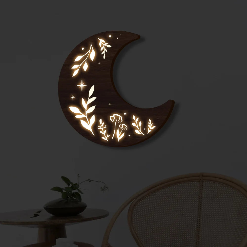 Nordic Wall Decoration Pendant Bohemia UV Printed Wood Led Wall Decoration Oasis Select
