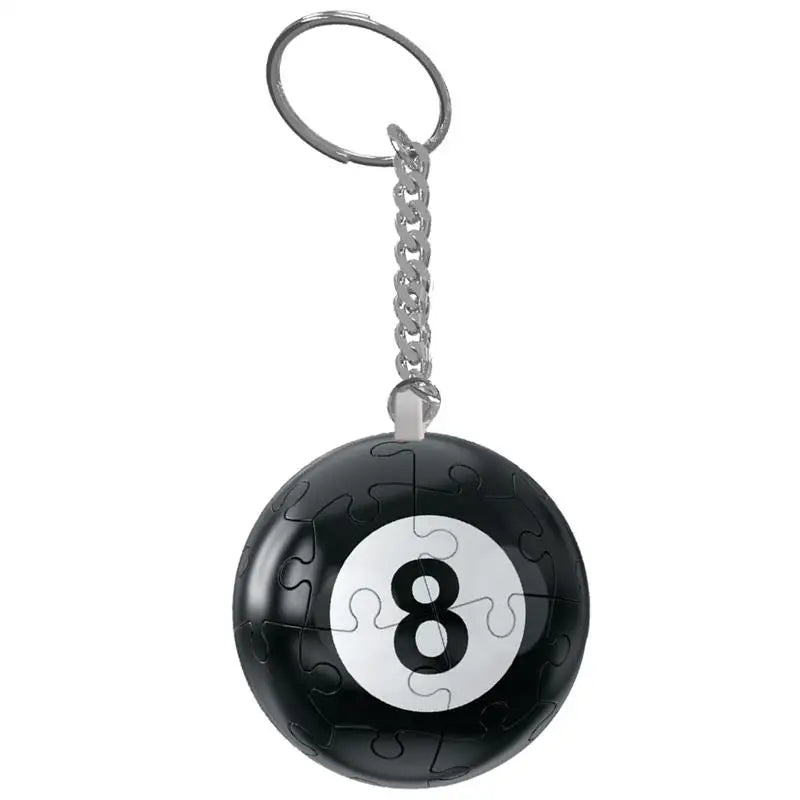 car Keychain 3D Jigsaw Puzzle Ball Black 8 Ball Puzzle Sphere Keychain Bag Pendant for Billiards Enthusiasts Backpack Accessory Oasis Select