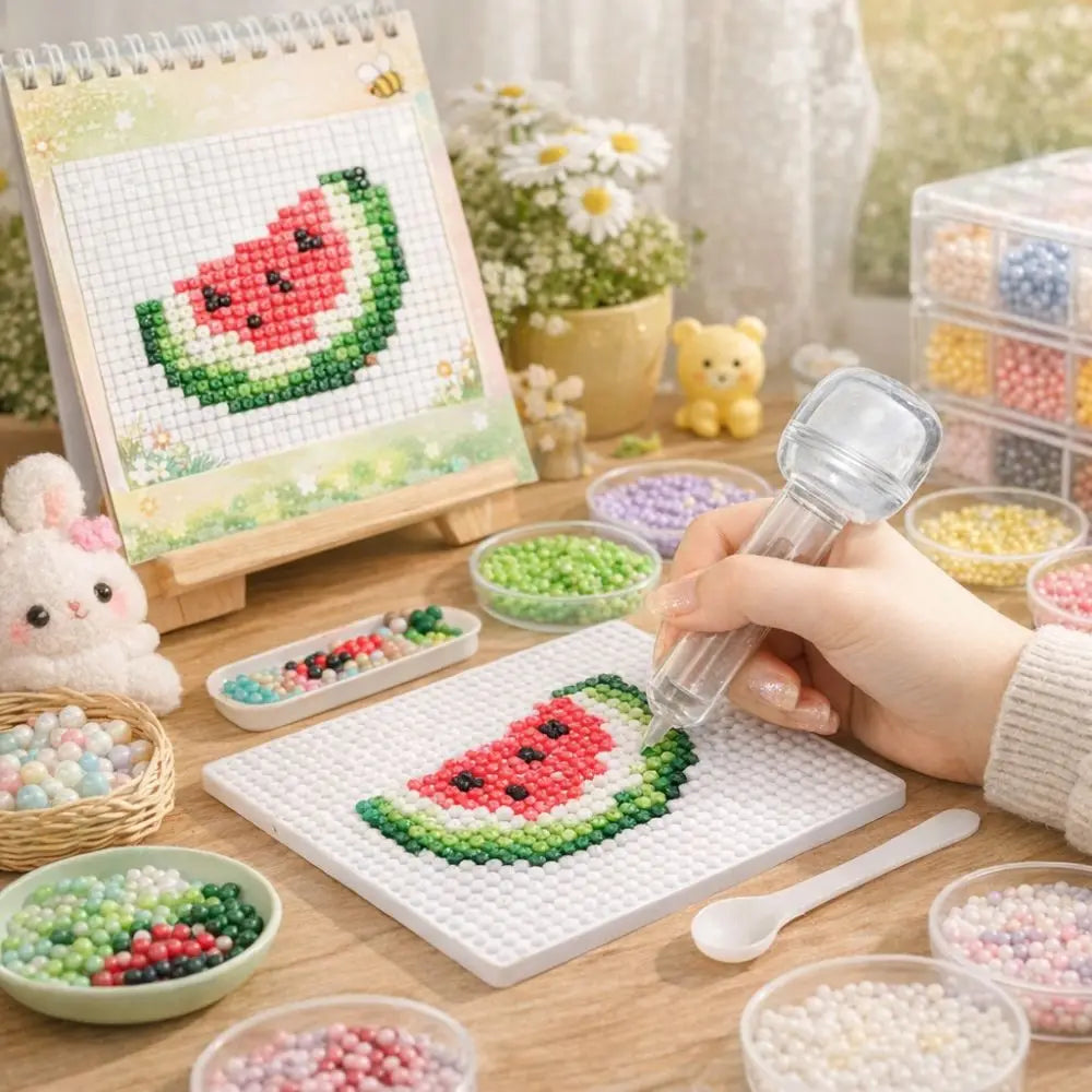 Press-Type Bead Pen | Ergonomic 3D Pixel Puzzle Dispenser Bead Craft Dispenser Oasis Select