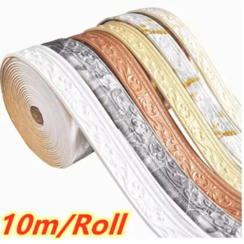 10m 3D Self-Adhesive Wall Trim Skirting Border | Waterproof Wall Border Trim Oasis Select