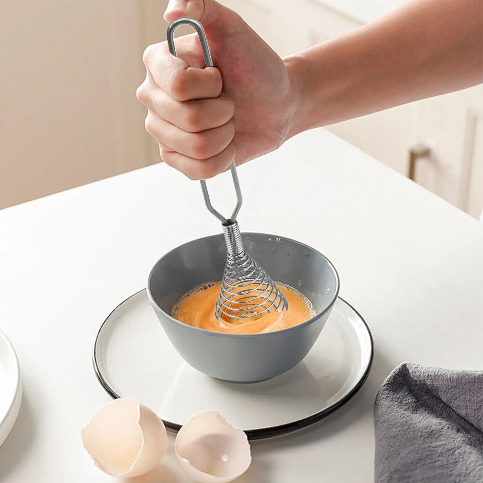 Egg Whisk Spring Coil Kitchen Whisk Hand Stirrer Handheld Kitchen Tools Stirrer Mixer for Whisking Mixing Beating Making Cream Oasis Select