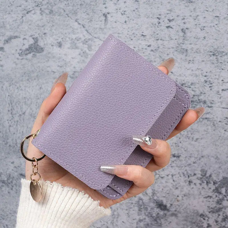 Korean Trifold Women's Wallet – PU Leather Zipper Coin Purse