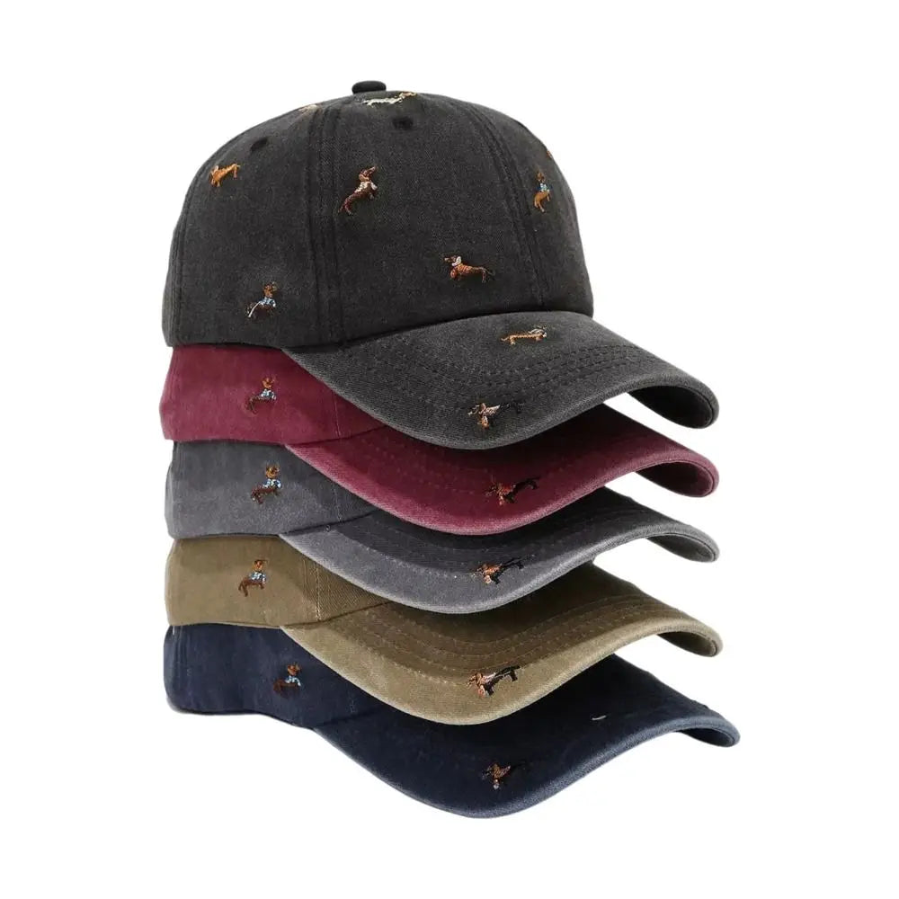 Fashion Embroidery Puppy Baseball Cap UV Protection Versatile Sun Hat Breathable Bonnet for Spring Summer Oasis Select