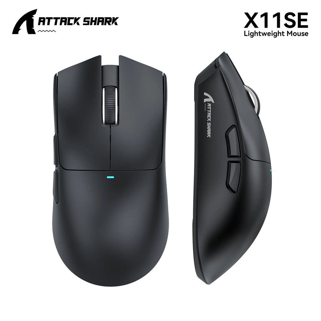 ATTACK SHARK X11 SE Wireless Tri-mode Gaming Mouse 59g Light,22000 DPI,PixArt PAW3311 Sensor,BT/2.4G/Wired,2000W Clicks Oasis Select X11se Black