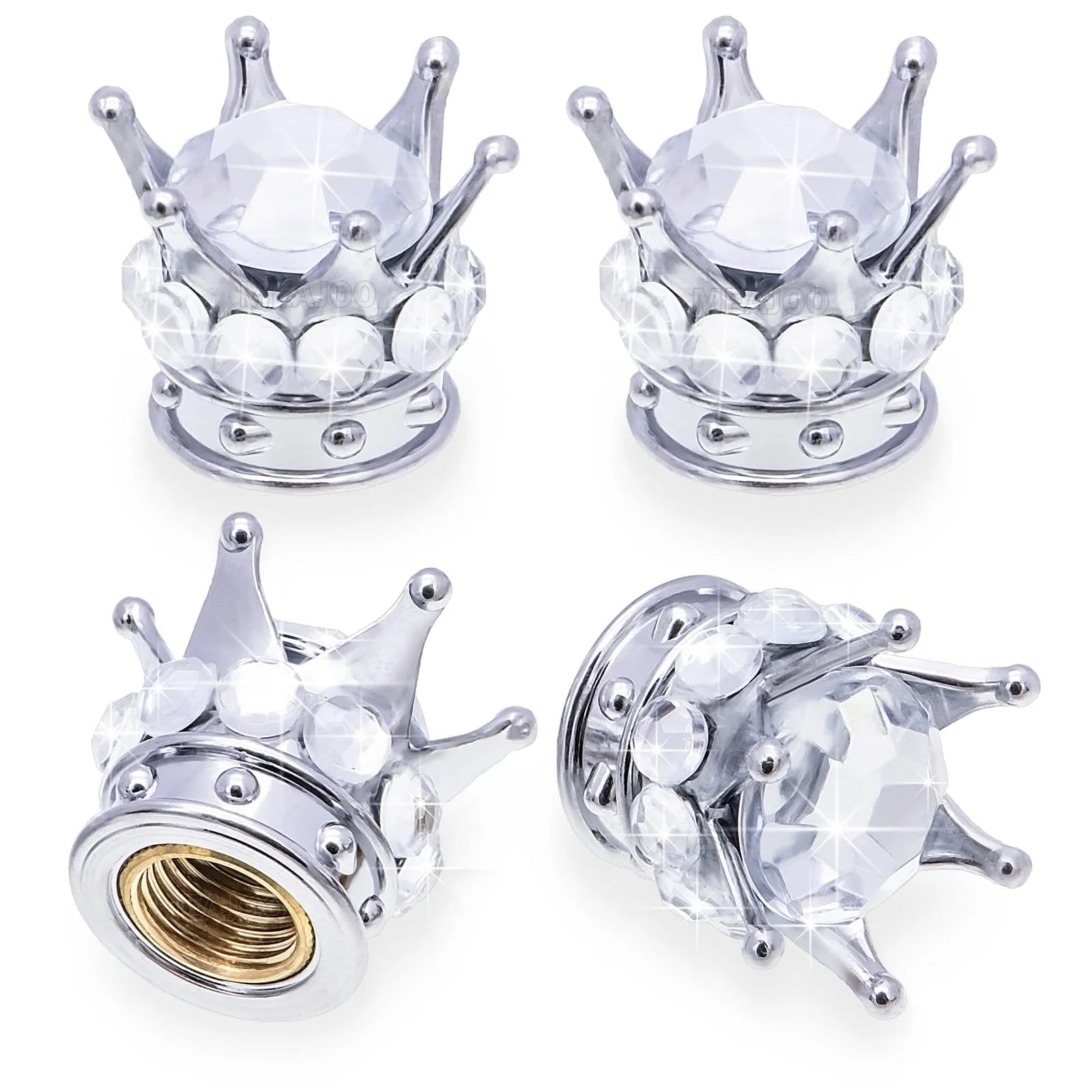 Car tire modification accessories Crown valve cap Diamond valve core cap Inlaid diamond valve cap Car supplies Oasis Select 4pcs 1