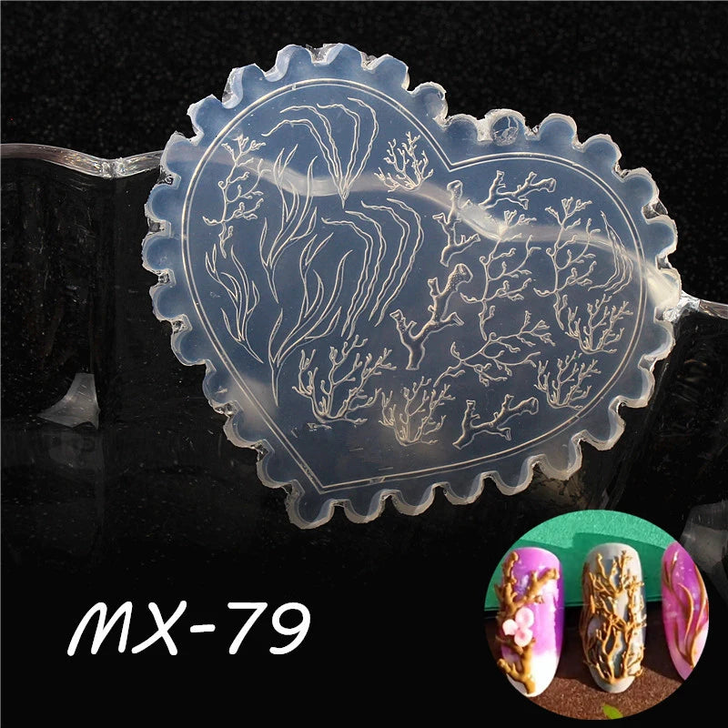 1/3Pcs 3D Nail Silicone Carving Mold Snake DIY Nail Decoration Art Nail Beauty Charm Silicone Nail Mold Nail Nails Products Oasis Select MR-12