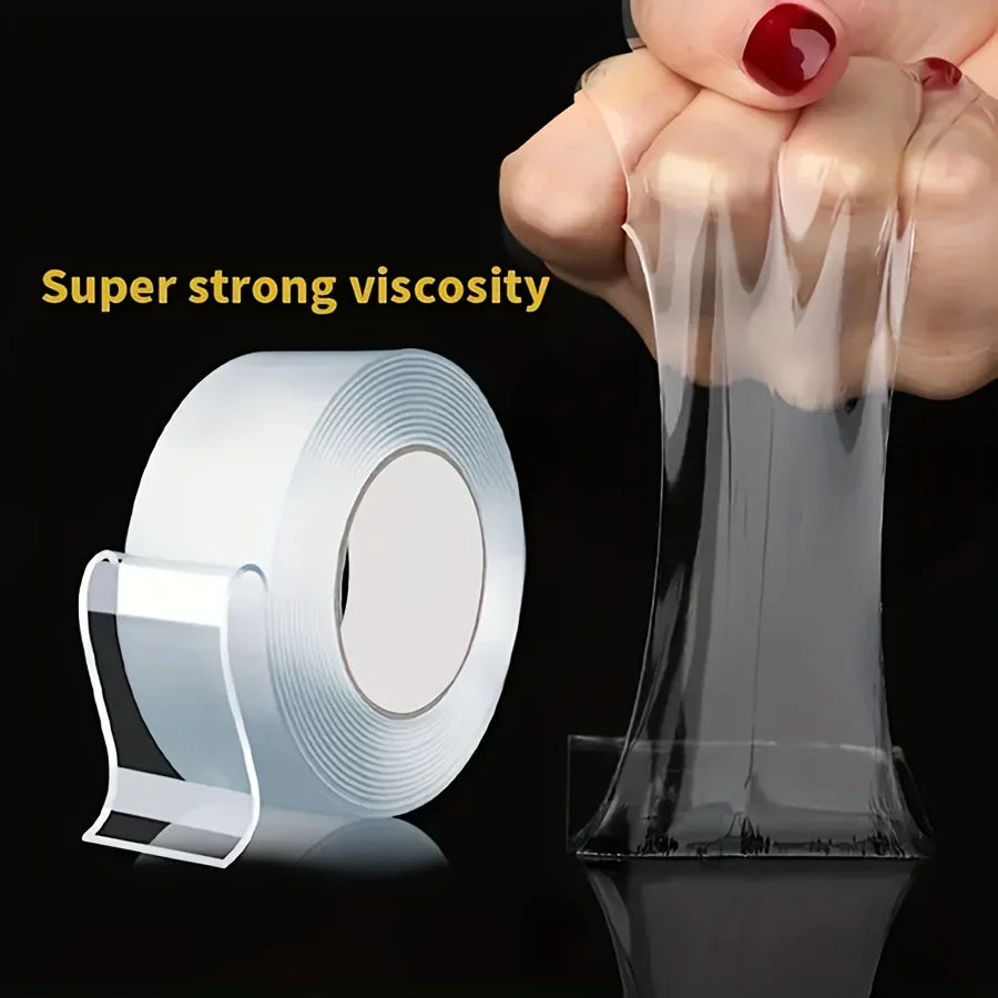 Double Sided Nano Tape Extra Strong Decorative Adhesive Tape Thickened Transparent Waterproof Tape Glue Useful Things for Home Oasis Select Translucent 2m 1mm|20mm