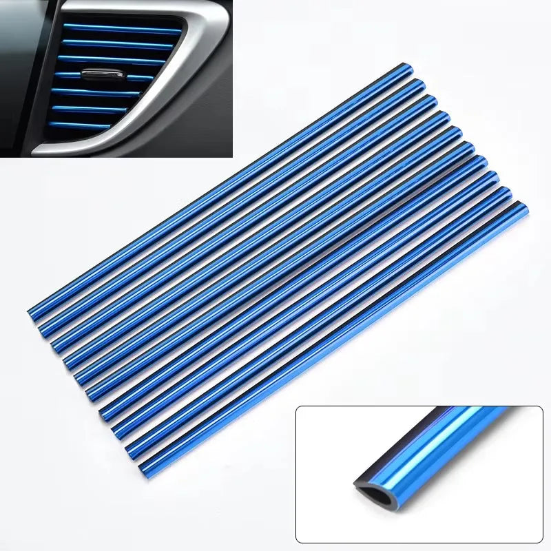10/20pcs Car Air Conditioner Outlet Decorative U Shape Moulding Trim Decor Strips Car Styling Car Door Edge Corner Protector Oasis Select 10pcs Blue
