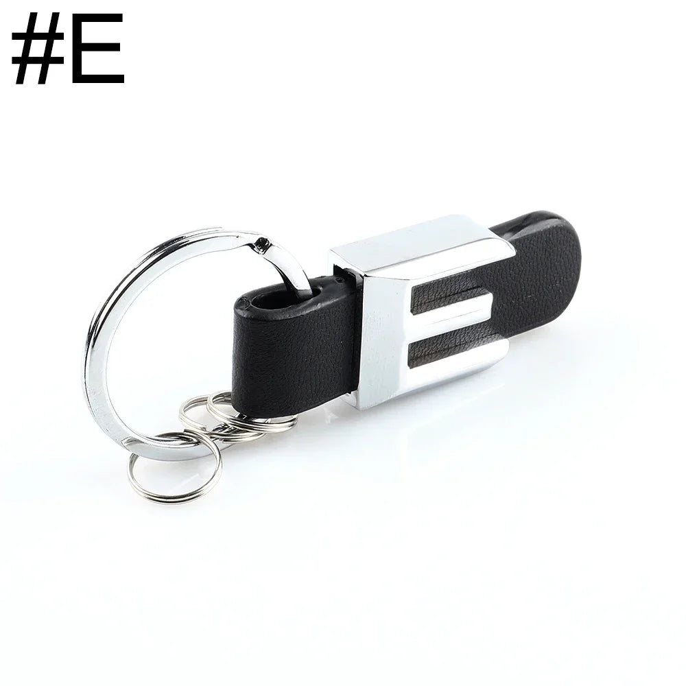 1Pcs 3D Car Key Chain Metal Letter Leather Strap keychain For Mercedes Benz A B C D E G S Class Car Keychain leather Key Rings Oasis Select E