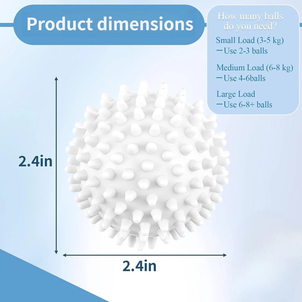 3/6/9 PCS Reusable Laundry Washing Balls for Front Loaders – 3D Design Boosts Cleaning, Reduces Detergent Use, PVC (White) Oasis Select