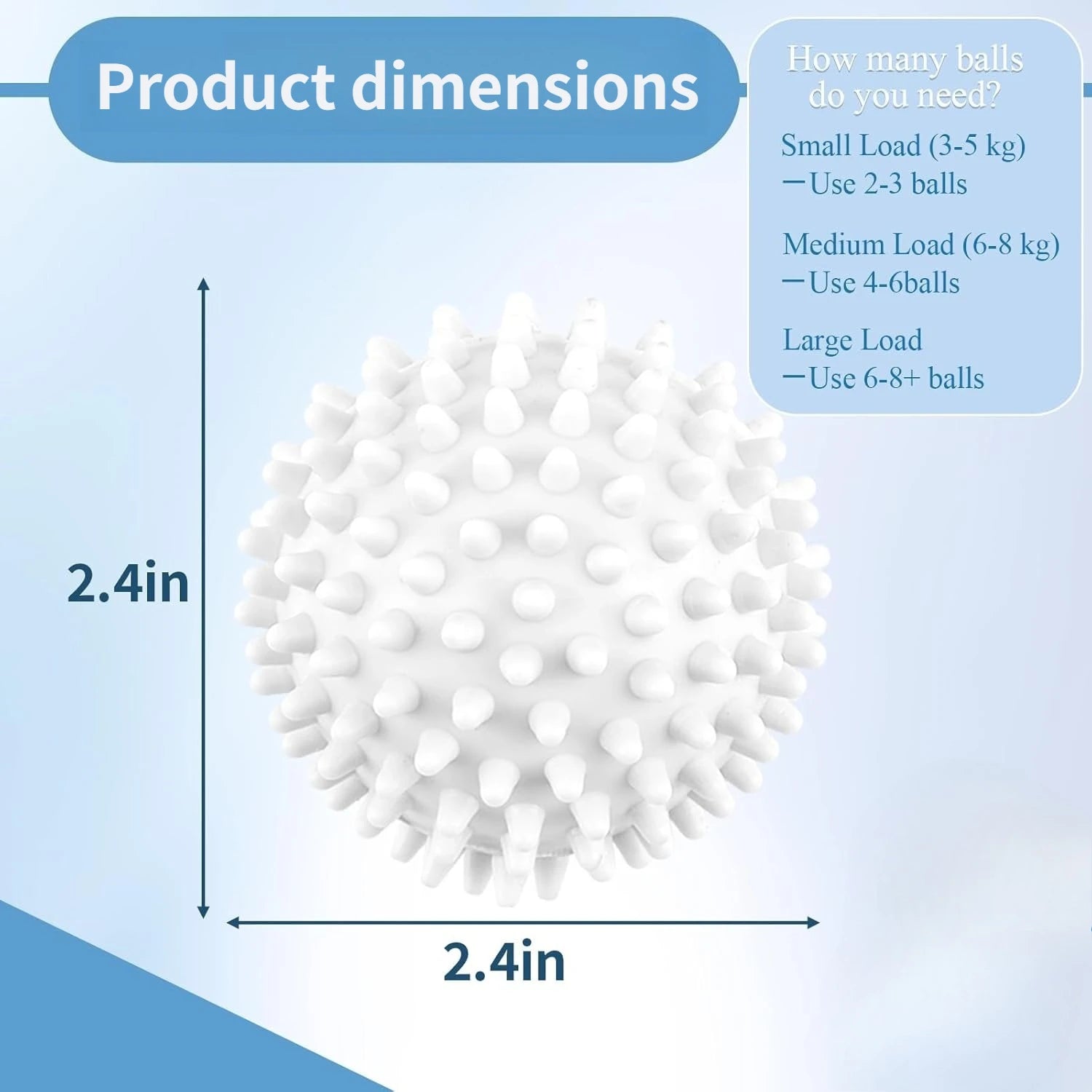 3/6/9 PCS Reusable Laundry Washing Balls for Front Loaders – 3D Design Boosts Cleaning, Reduces Detergent Use, PVC (White) Oasis Select