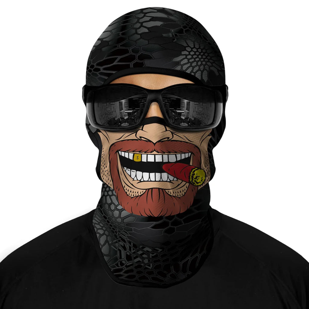3D Funny Mask Motorcycle Face Cover Ski Mask Joker Skull Balaclava Headgear Outdoor Hiking Camping Neck Gaiter Bandana Scarf Men Oasis Select