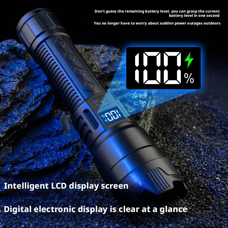 Portable Rechargeable High-Power Handheld Torch Long-Lasting Waterproof Bright Flashlight Perfect for Outdoor Camping Hiking Oasis Select