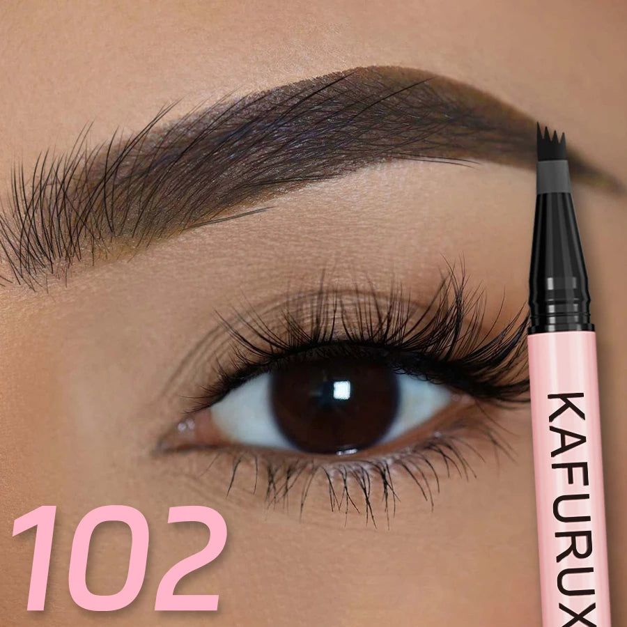 KAFURUX 4-Point Waterproof Liquid Eyebrow Pencil | Long-Lasting