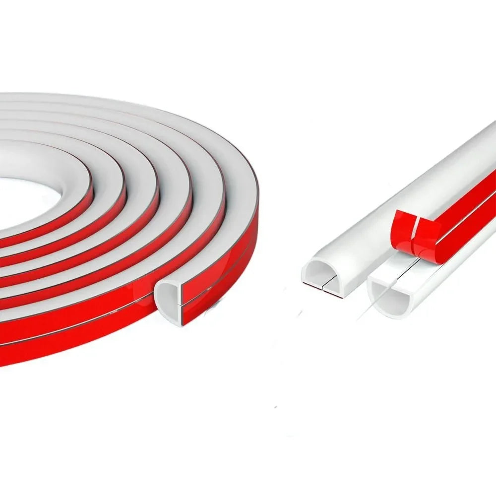 Durable PVC Floor Cord Cover Self-Adhesive Anti-extrusion Anti-extrusion Extension Wiring Duct Protector Power Cable Protector Oasis Select White