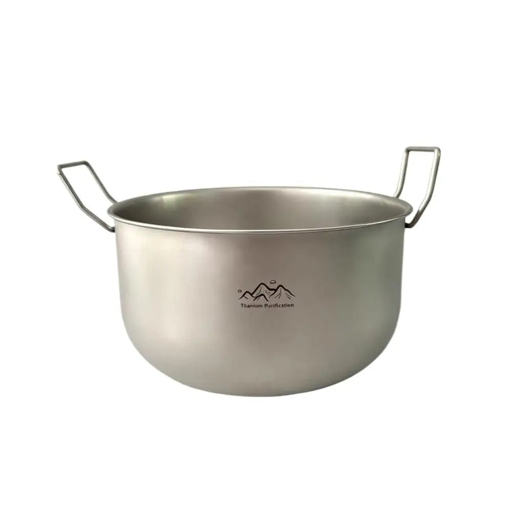 Ultralight Titanium Camping Soup Pot, Portable Foldable Bowl Handle Backpacking Pot for Hiking Trekking Picnic Fishing Cooking Oasis Select Soup Pot