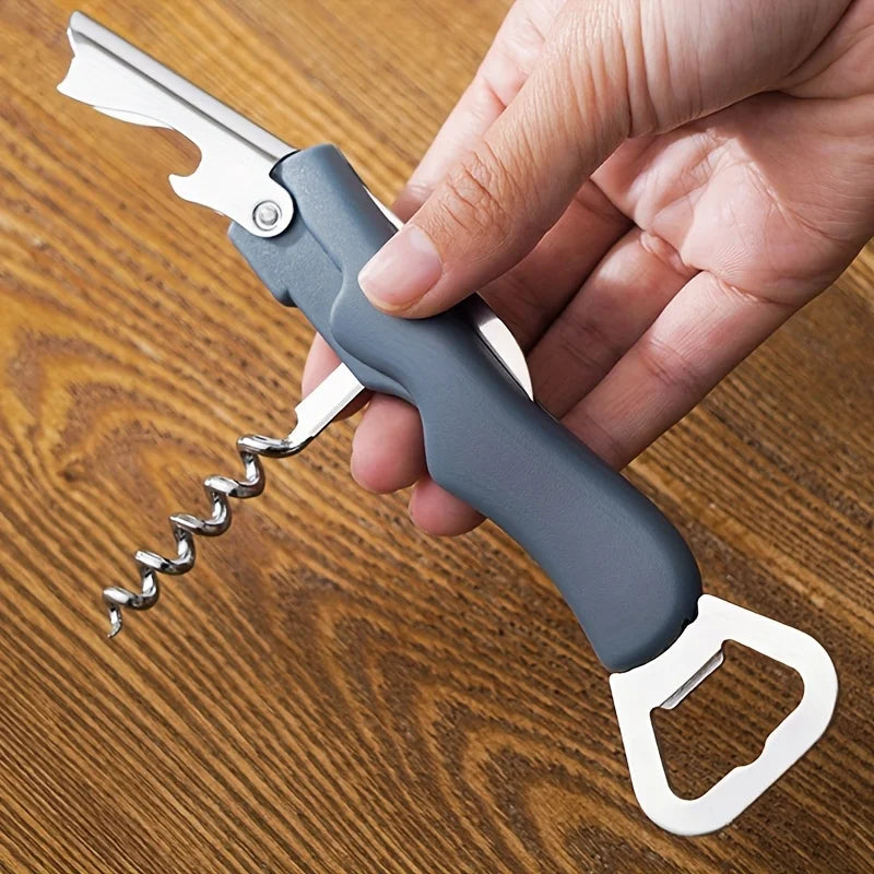 Stainless Steel Multifunctional Portable Bottle Opener, Creative Design for Wine, Beer, and Corks - for Restaurants and Bars Oasis Select