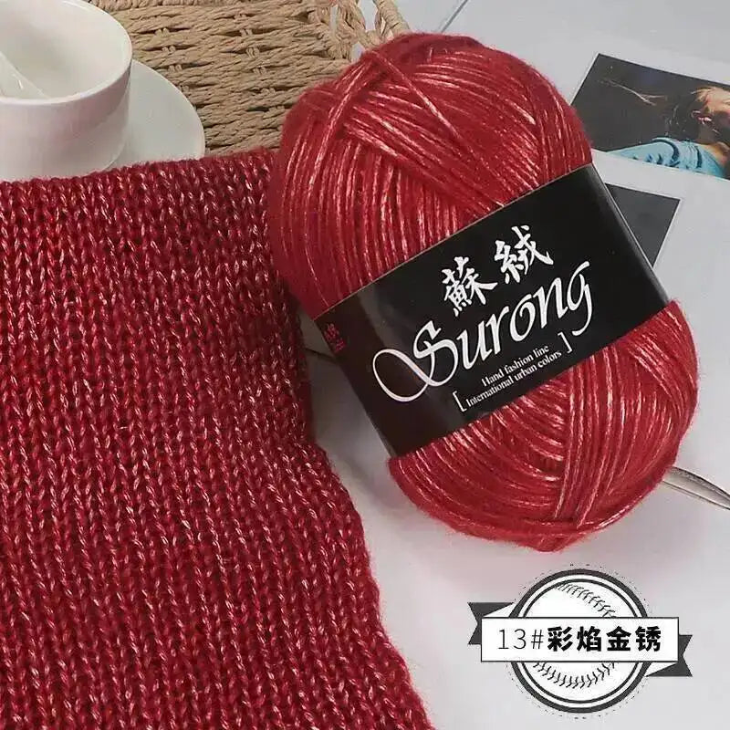 100g Metallic Hand knitting Yarn Crocheting silk acrylic Yarn to knit sweater blanket hat line Crocheting bag slipper Thread Oasis Select White 13