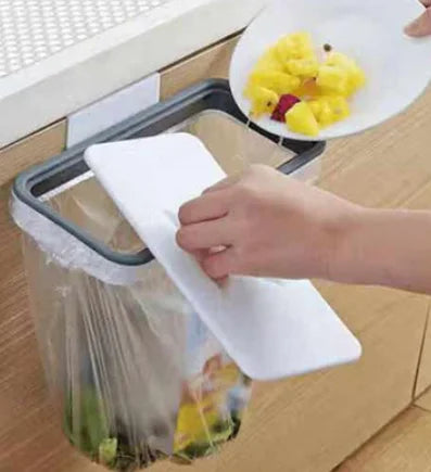 Hanging Trash Bag Holder – Cabinet Door Garbage Rack Organizer