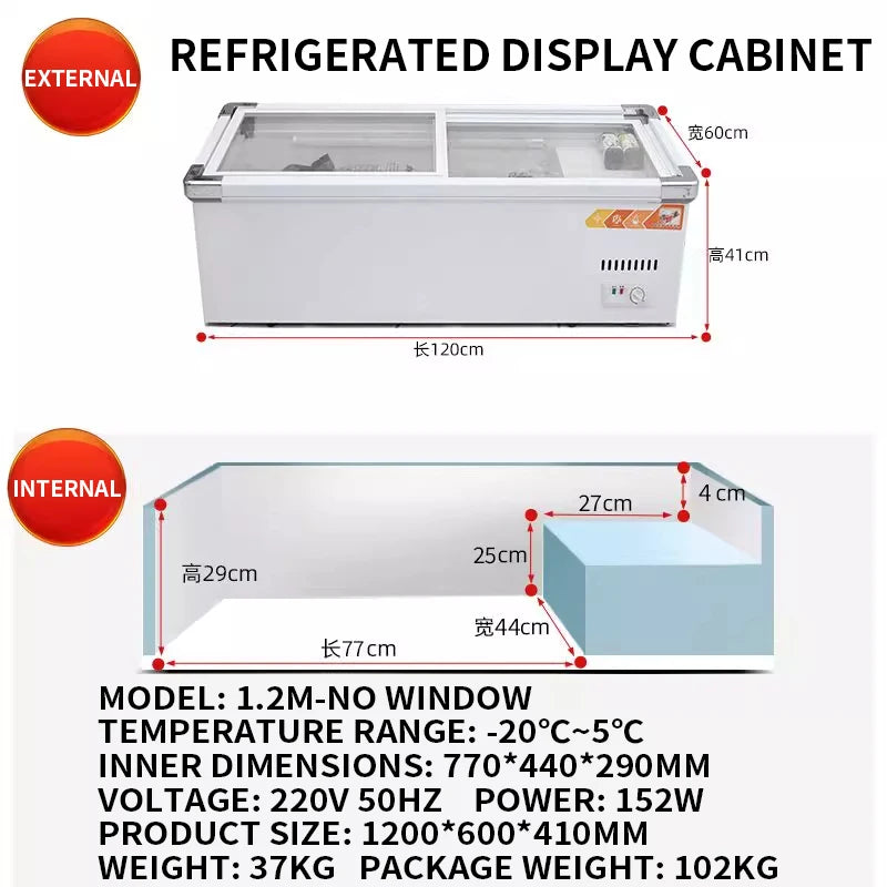 Tabletop Refrigerated Display Cabinet 1M/1.2M | Mobile Freezer