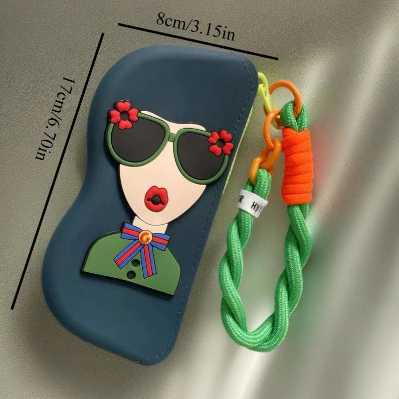 1pc Silicone Eyewear Case for Women, Vibrant Lanyard, Portable Glasses Pouch, Convenient Storage for Birthday Everyday Gift Oasis Select