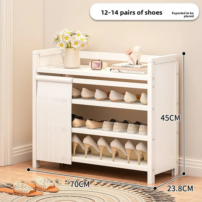 Multi-functional Folding shoe rack installation-free integrated dustproof large-capacity storage shoe rack Oasis Select White B