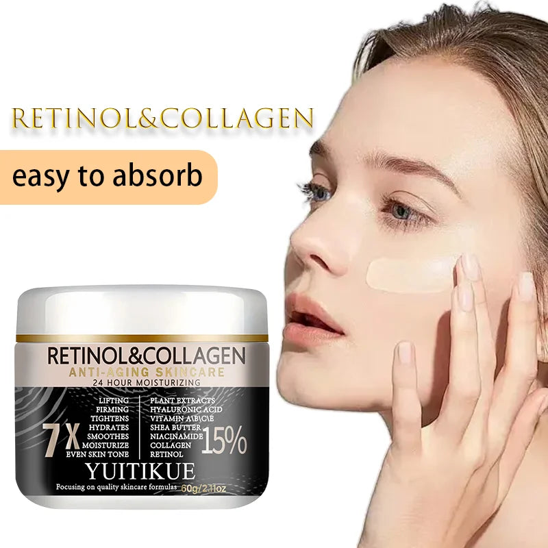 YUITIKUE Retinol Collagen Face Cream – 7X Anti-Aging, 60g