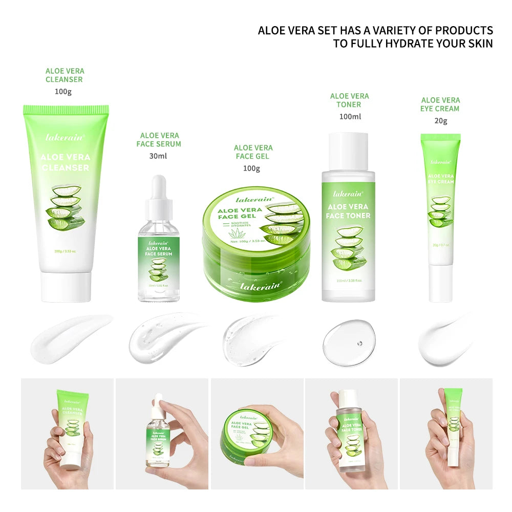 Multi-skin Care Aloe Vera Skin Care Set Deep Moisturizing Deep Nourishment Whitening Brightening Hydrating Smooth Skin Oasis Select