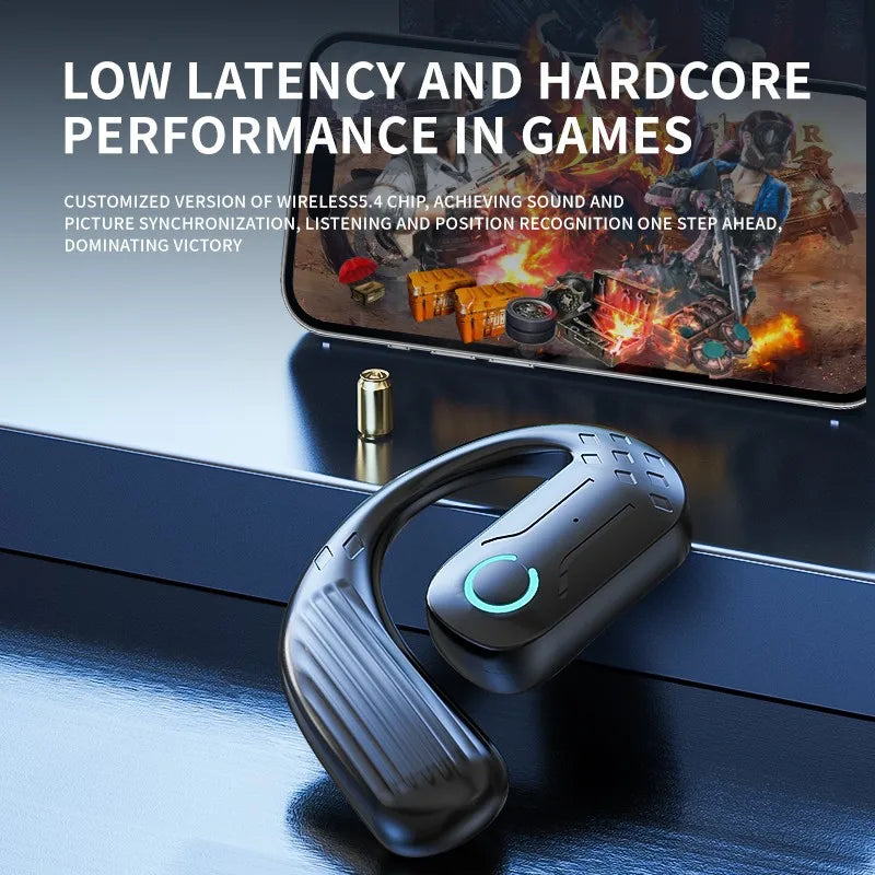 Wireless Bluetooth 5.4 Earphone 180° Rotation Ear Hook HIFI Stereo With MIC HD Call Open Single Ear Headset For Game Music Sport Oasis Select
