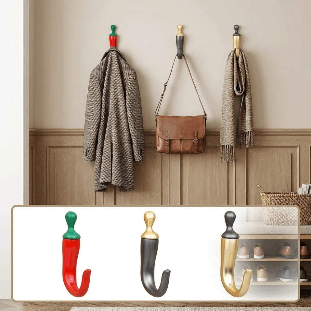 Zinc Alloy Chili Wall Hook – Waterproof Coat & Key Hook