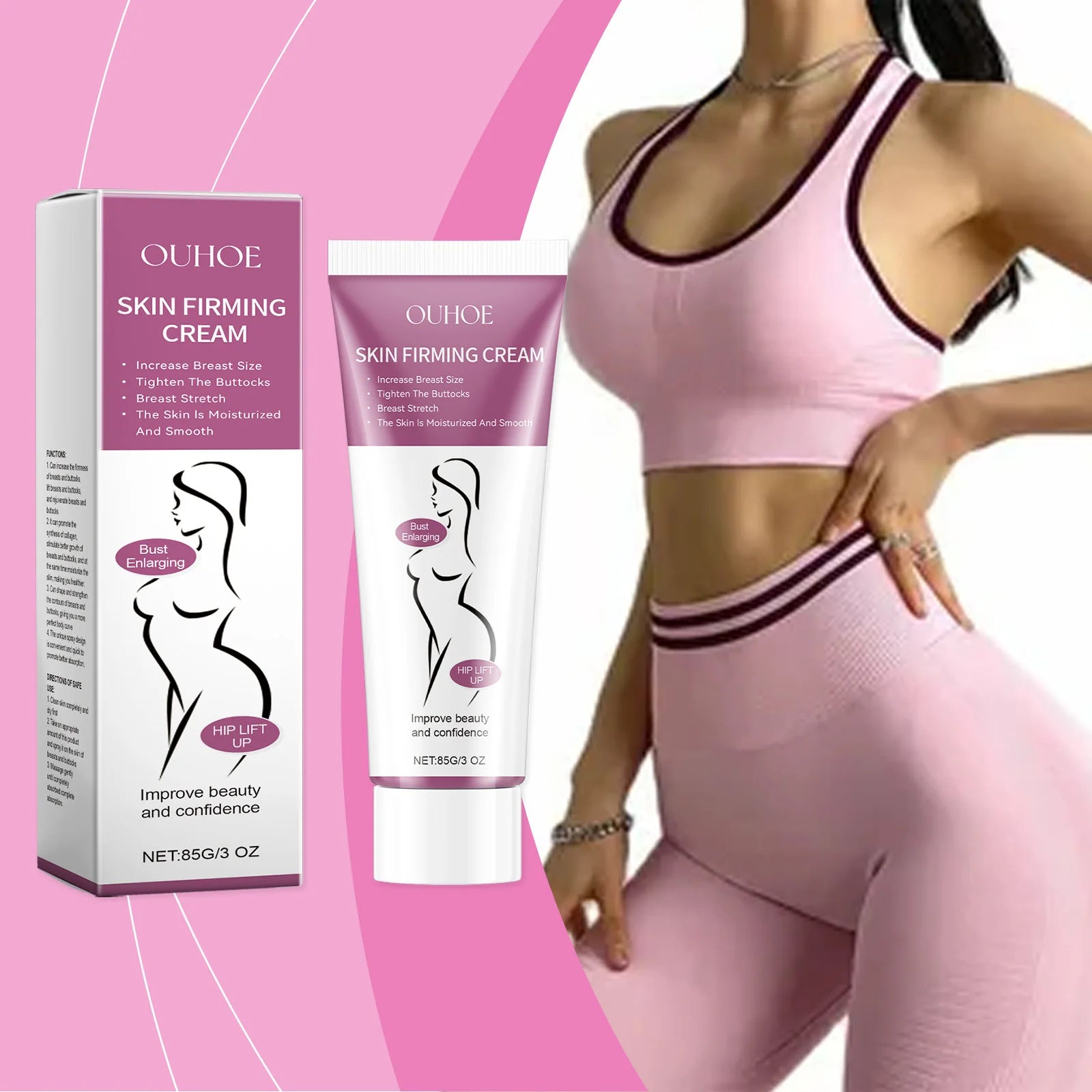 Breast & Hip Care Cream, firms chest skin, enhances hip curves, shapes perfect body figure, hydrates and nourishes skin. Oasis Select
