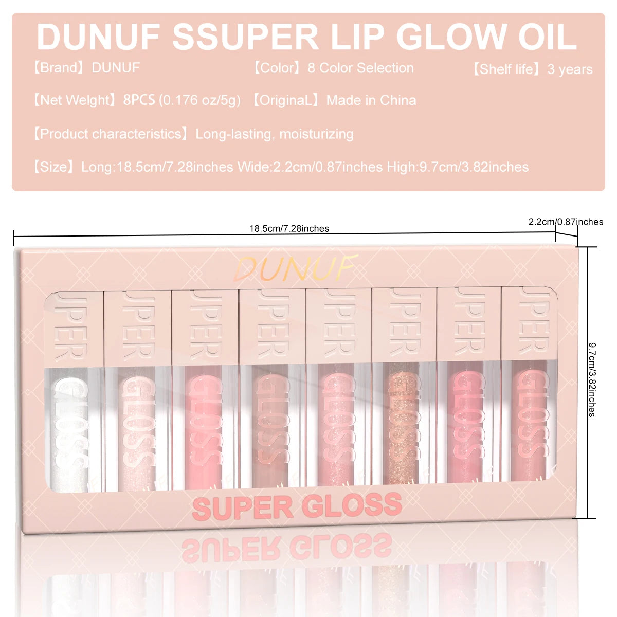 High-shine Lip Gloss Set Shimmer Pearlescent Lipstick Easy to Color Waterproof Sweat-proof Non-stick to Cup Non-fading Oasis Select