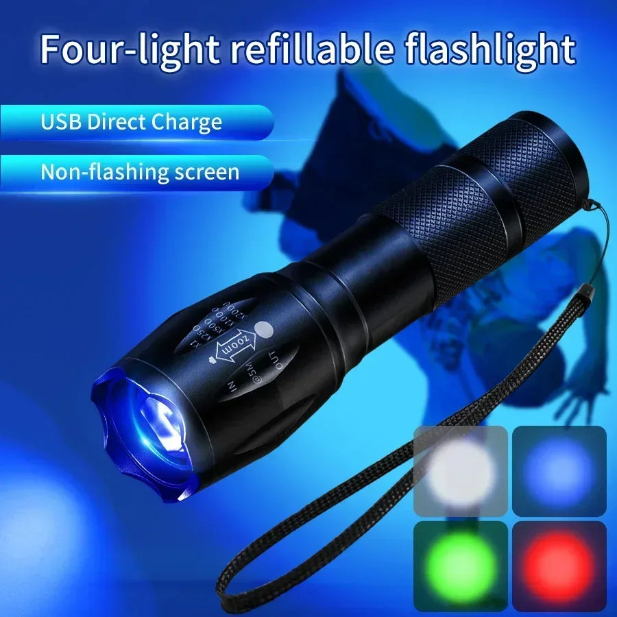 GGBEE 4-Color Rechargeable LED Flashlight – Camping & Emergency Rechargeable LED Flashlight Oasis Select