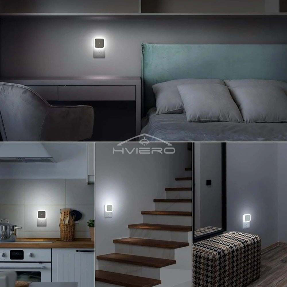 LED Motion Sensor Night Light | Plug-In Square Wall Lamp