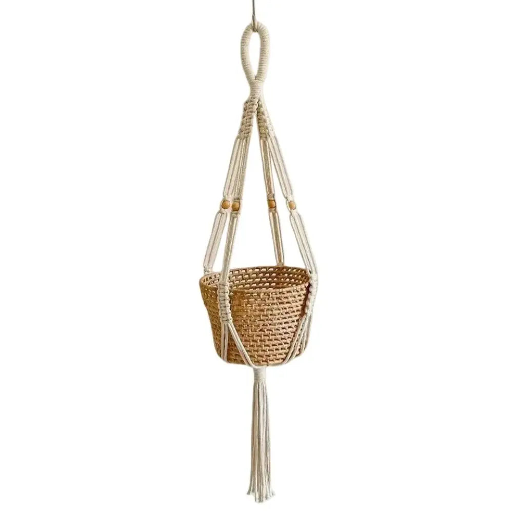 Tray Boho Cotton Rope Hanger Flower Pot Gardening Handmade Plant Hanger Creativity DIY Tassel Hanging Basket Home Oasis Select Style C