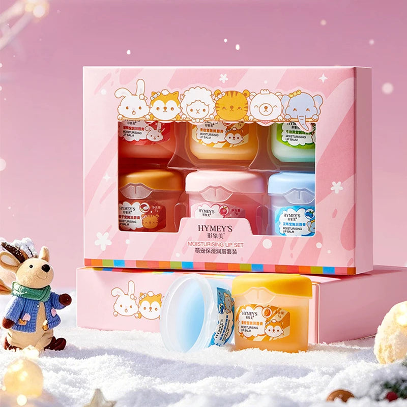 SADOER 6-Piece Fruit Lip Balm Set – Moisturizing & Plumping Lip Balm Set Oasis Select 6pcs Kit