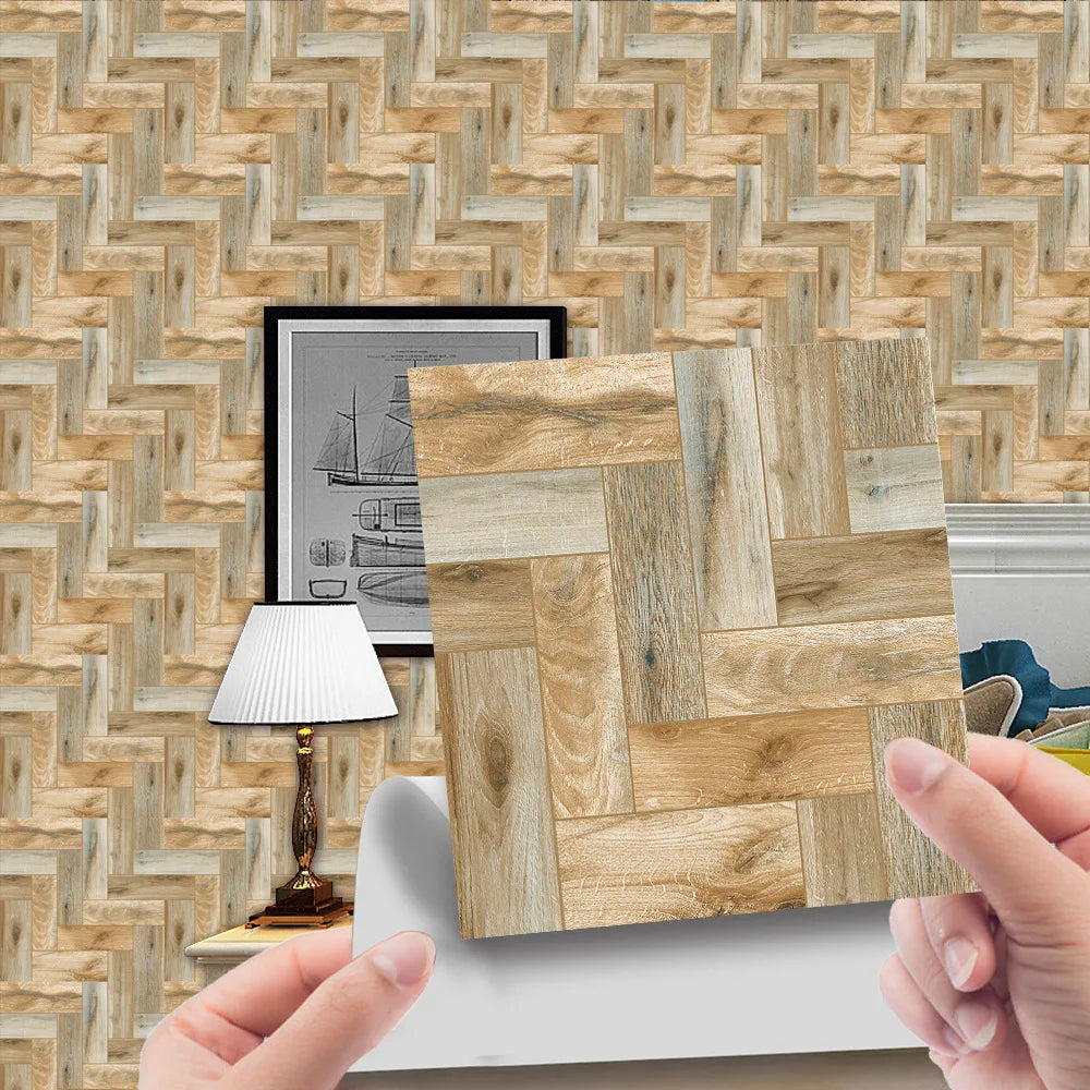 Imitation Wood Grain Texture Tiles Pasted Antique Self-adhesive Retro