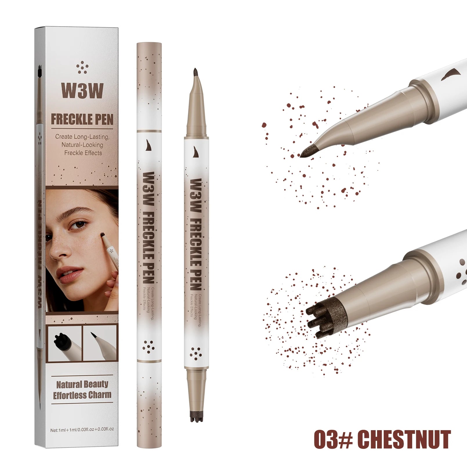 W3W Natural Freckle Stamp Pen – Waterproof & Long-Lasting