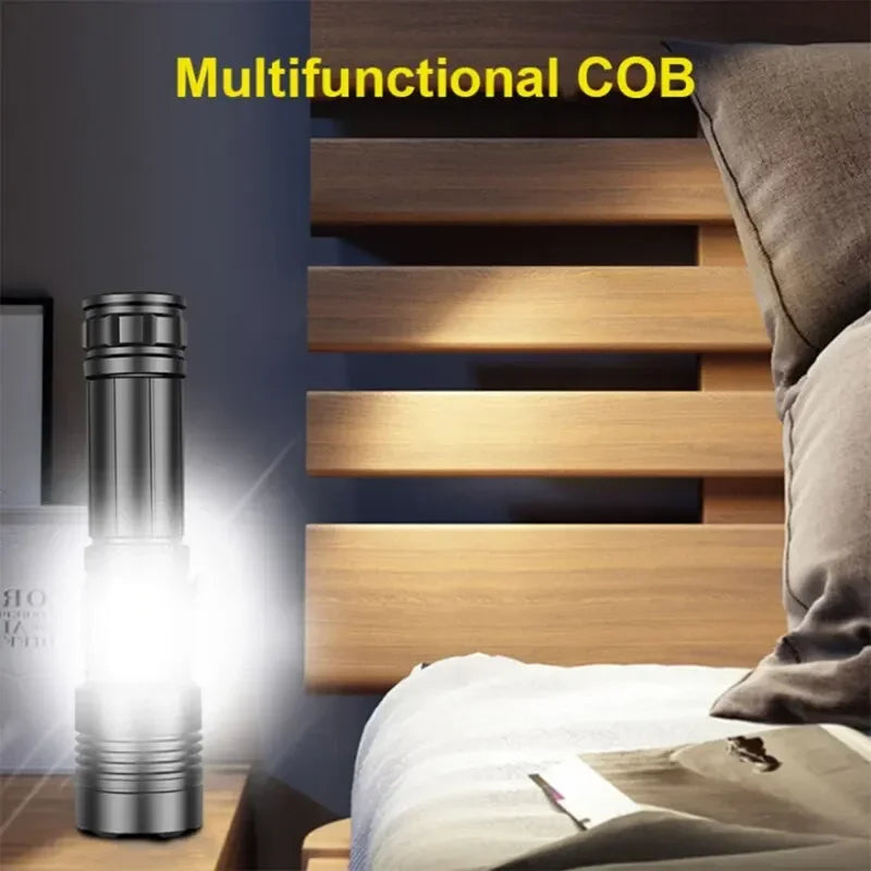 Rechargeable LED Tactical Flashlight & Power Bank with Zoom