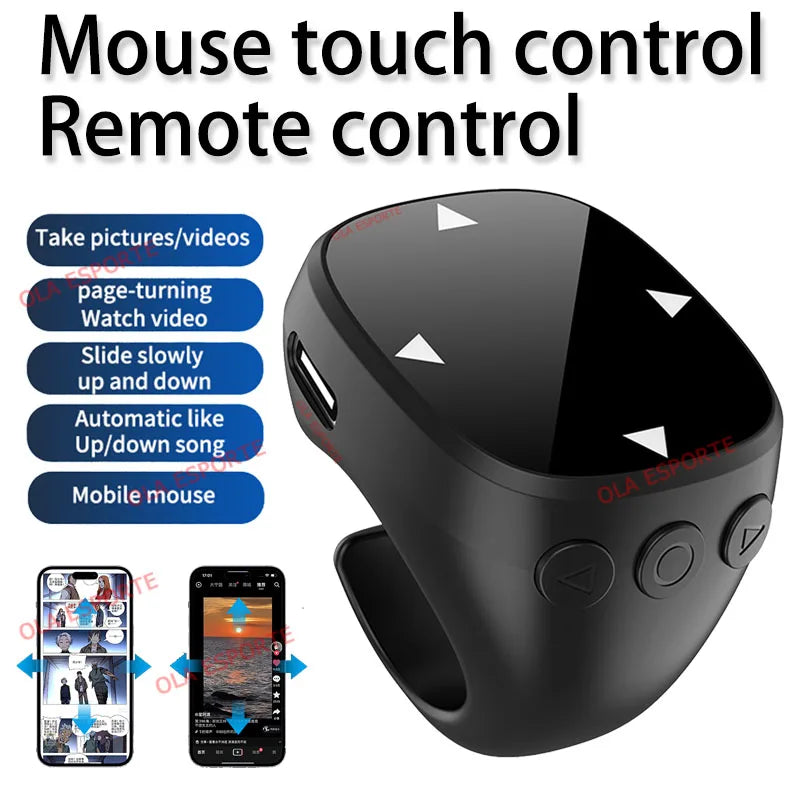 Bluetooth Scrolling Ring Remote – Page Turner & Selfie Shutter