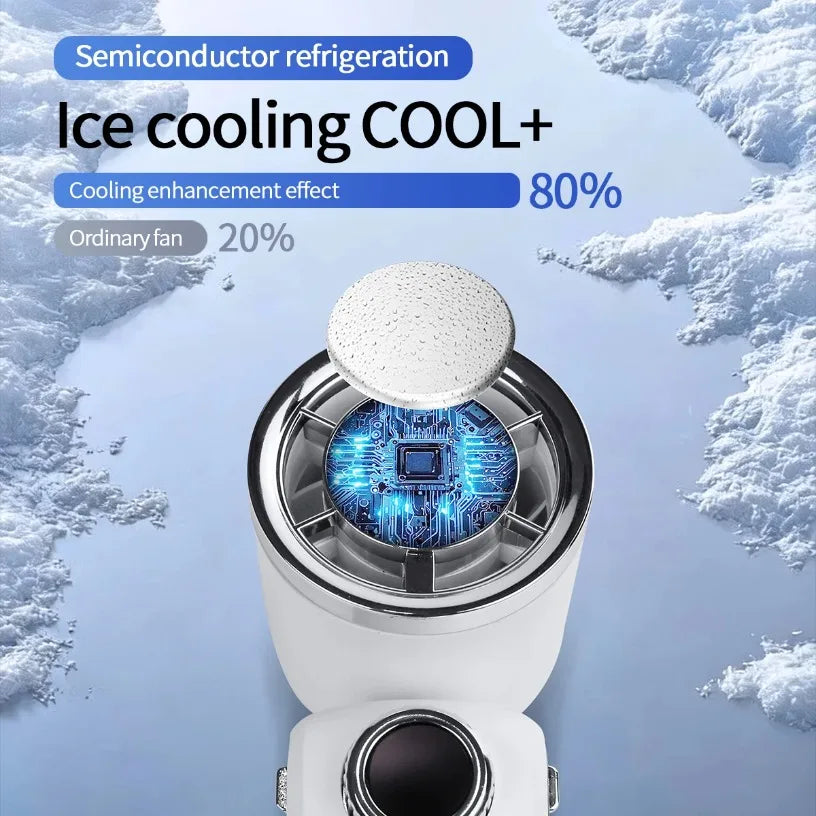 2026 FC01 Semiconductor Cooling Handheld Fan 16°C Ice Wind 100 Speed 145° Foldable 3600mAh LED Display Portable Turbo Fan Oasis Select