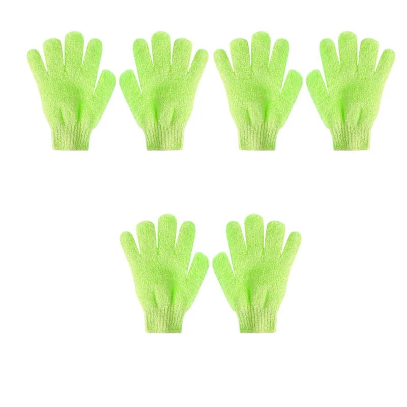 1/2/3pairs Exfoliating Bath Gloves Double Sided Bath Gloves For Beauty Spa Massage Skin Shower Scrubber Bathing Accessories Oasis Select 3pairs green