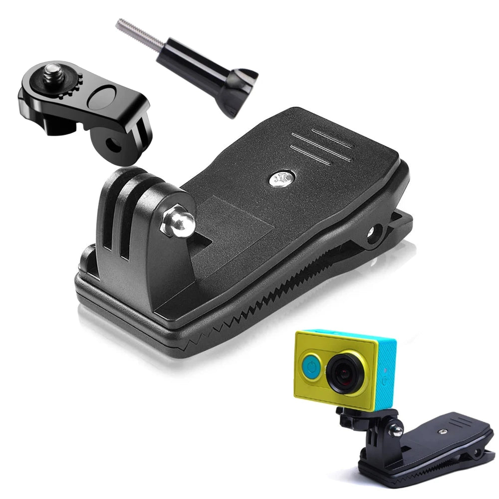 360° Backpack Strap Clip Mount for GoPro & Action Cameras