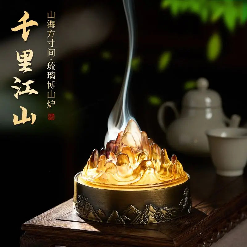 Liushan Boshan incense seal oven household agarwood sandalwood indoor creative tea ceremony incense burner decoration Oasis Select